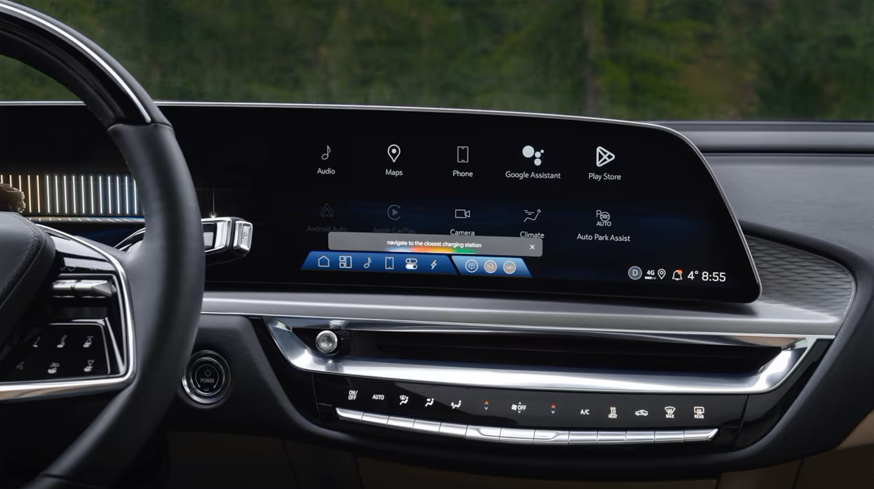 Google assistant on the 33-inch Cadillac infotainment display